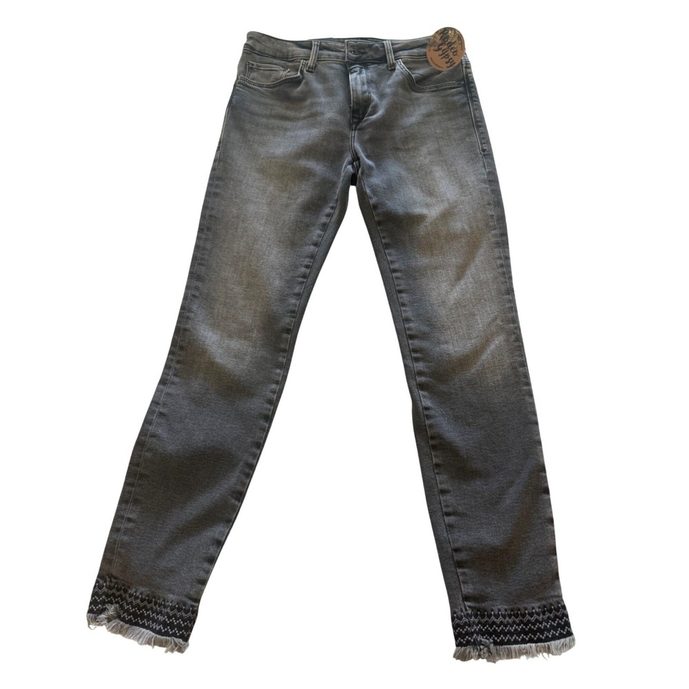 NWT Mavi Tess Gray High Rise Skinny Jeans Women's Distressed Frayed Hem 28/27